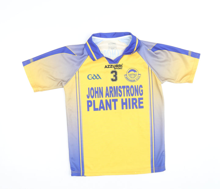 Azzurri Sport Boys Yellow Knockmore GAA Jersey 10-11 Years Short Sleeve