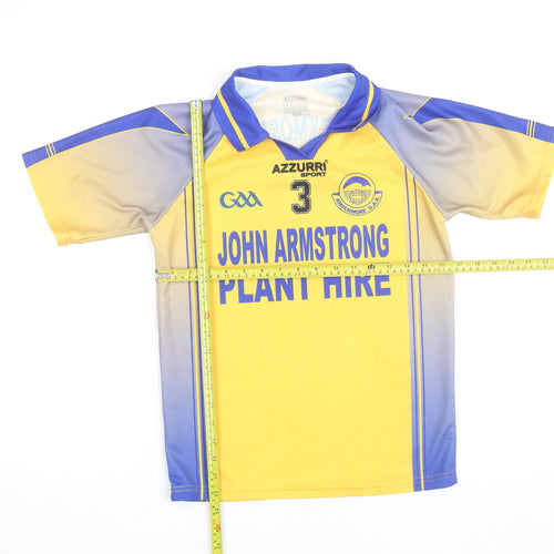 Azzurri Sport Boys Yellow Knockmore GAA Jersey 10-11 Years Short Sleeve