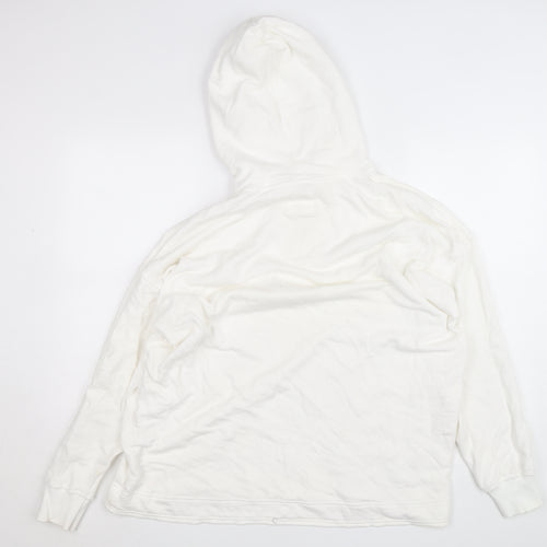 Aerie Women’s White Small Henley Hooded Cotton Jumper