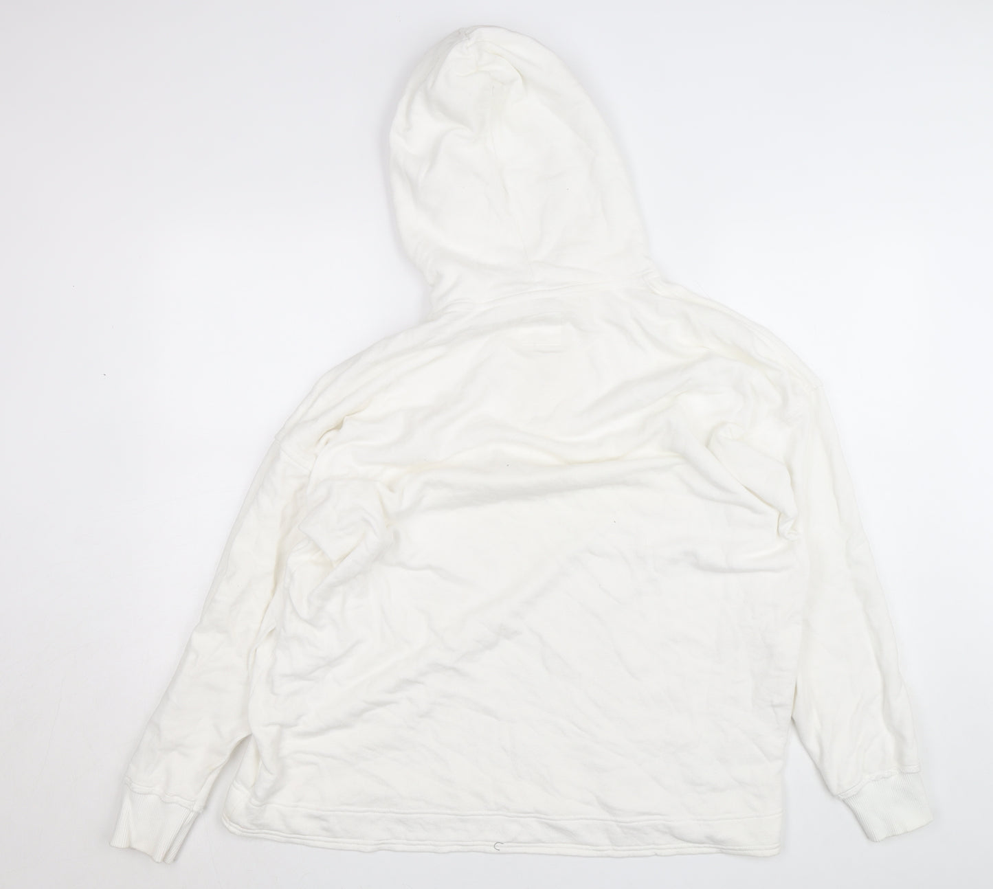 Aerie Women’s White Small Henley Hooded Cotton Jumper