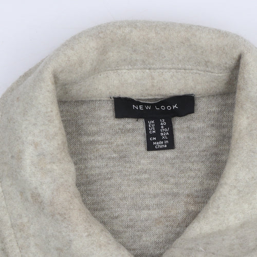New Look Women Beige Mid-Length Button Jacket Size 12