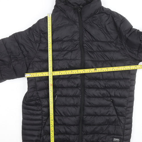 Pull&Bear Women's Black Puffer Jacket Size M Lightweight Quilted Winter Coat