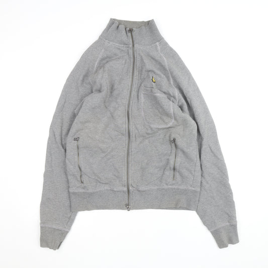 Lyle & Scott Men's Grey Full Zip High Neck Cotton Jumper XL