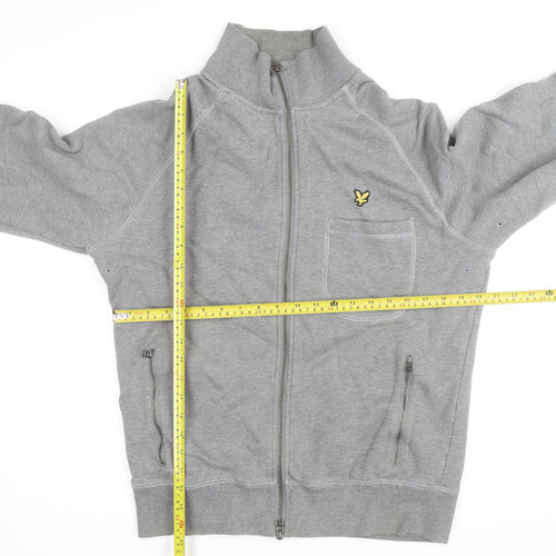 Lyle & Scott Men's Grey Full Zip High Neck Cotton Jumper XL