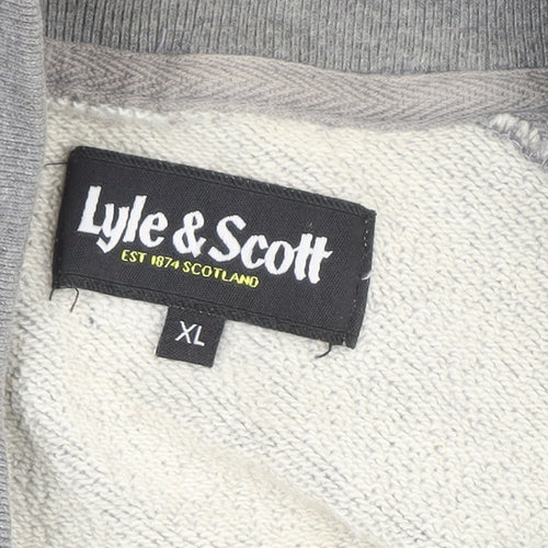 Lyle & Scott Men's Grey Full Zip High Neck Cotton Jumper XL