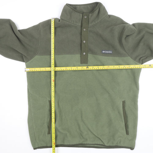 Columbia Mens Green Fleece 1/4 Snap Pullover Jacket Size M