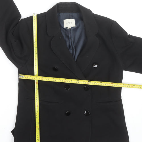 Loft Womens Black Blazer Jacket Size 10 Regular Fit Business Casual