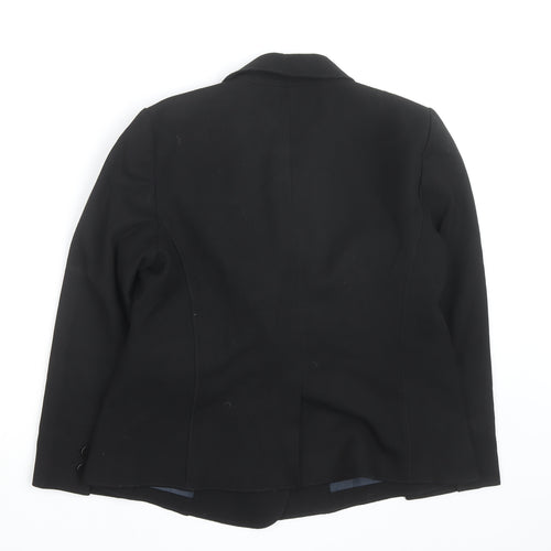 Loft Womens Black Blazer Jacket Size 10 Regular Fit Business Casual