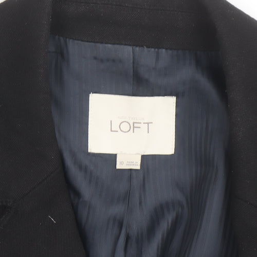 Loft Womens Black Blazer Jacket Size 10 Regular Fit Business Casual