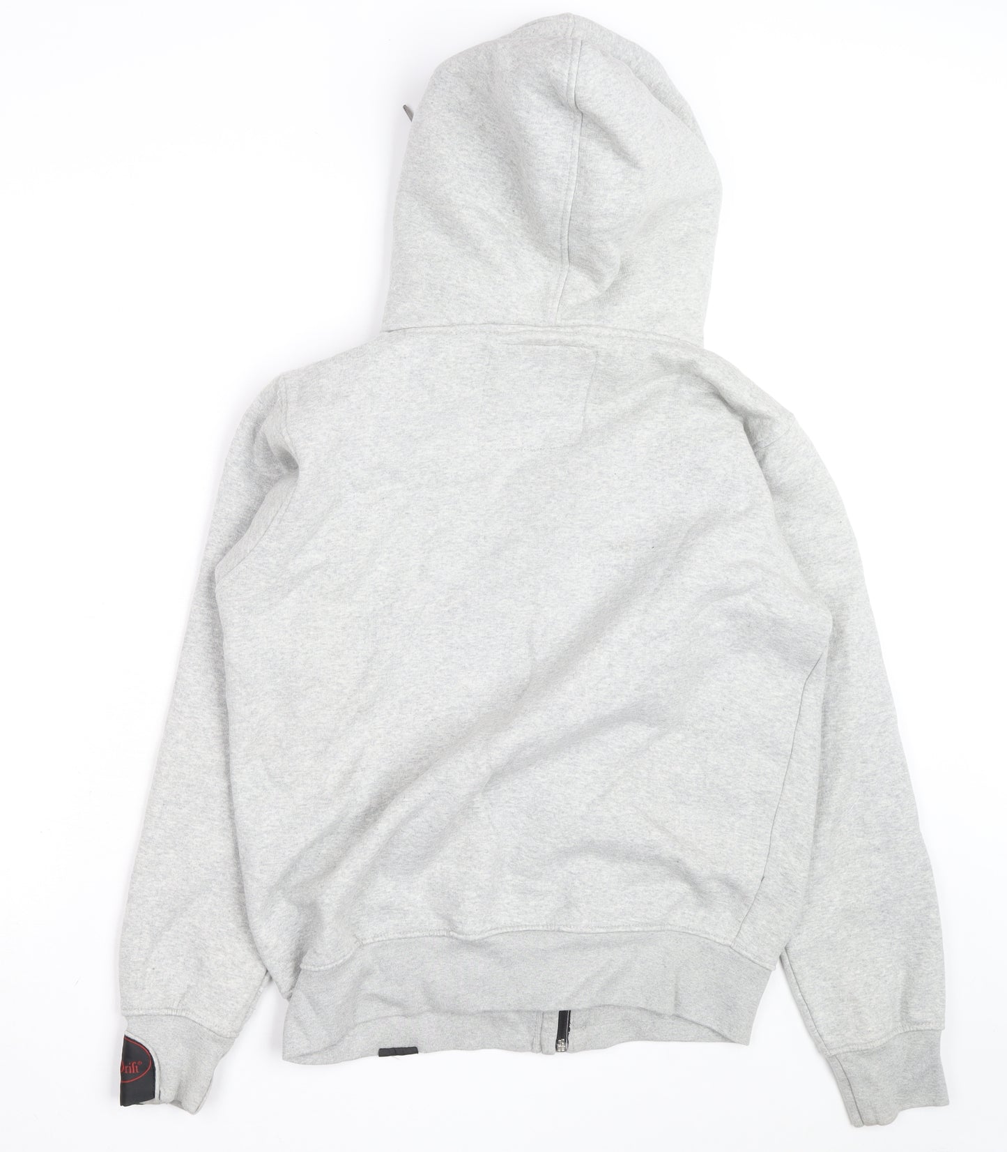 Super Drift Men Grey M Full Zip Hoodie with Logo Pockets