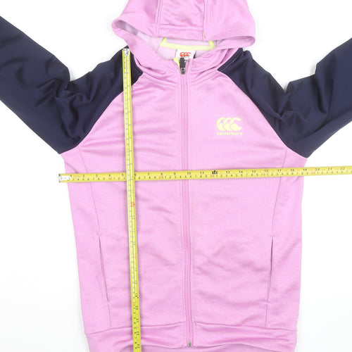 Canterbury Teens Pink Hooded Track Jacket Size 14 Regular Fit