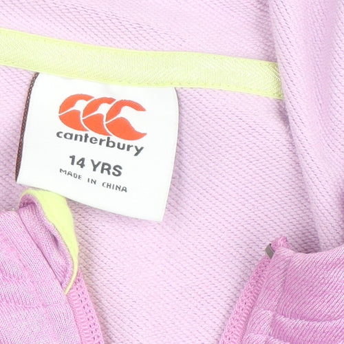 Canterbury Teens Pink Hooded Track Jacket Size 14 Regular Fit