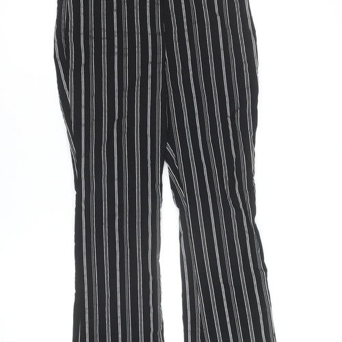 ASOS DESIGN Women’s Black Striped Straight Leg Trousers Size 10
