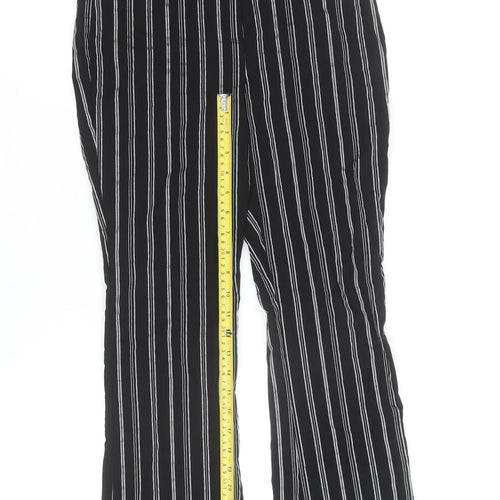 ASOS DESIGN Women’s Black Striped Straight Leg Trousers Size 10