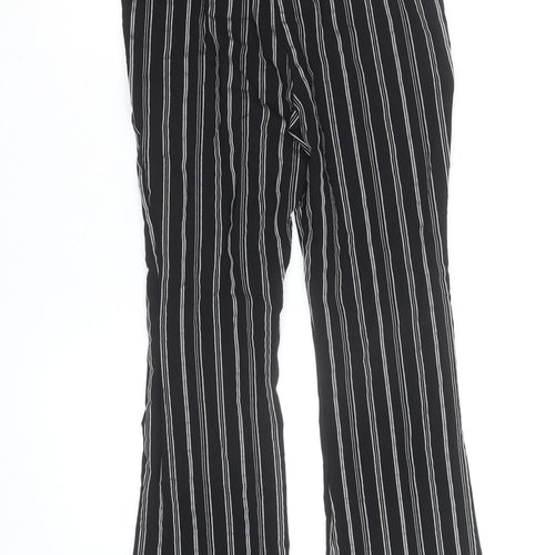 ASOS DESIGN Women’s Black Striped Straight Leg Trousers Size 10