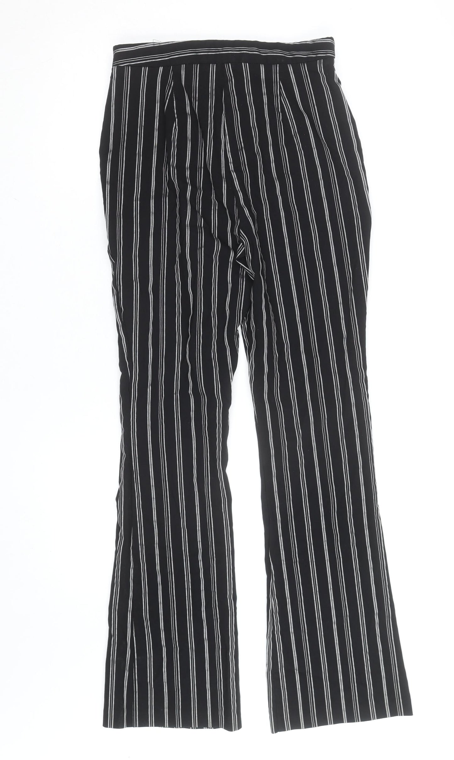 ASOS DESIGN Women’s Black Striped Straight Leg Trousers Size 10