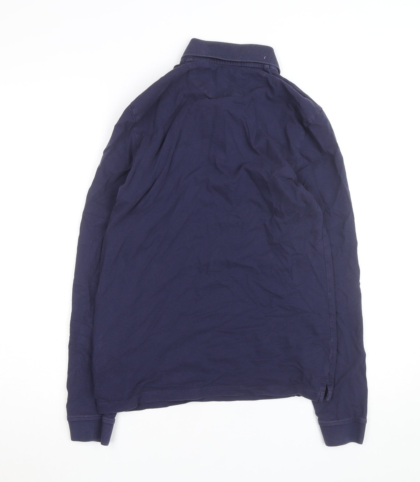 Lyle & Scott Mens Blue Long Sleeve Polo Shirt Size M