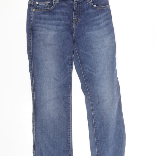 7 For All Mankind Women’s Blue Bootcut Jeans Size M Denim Stretch