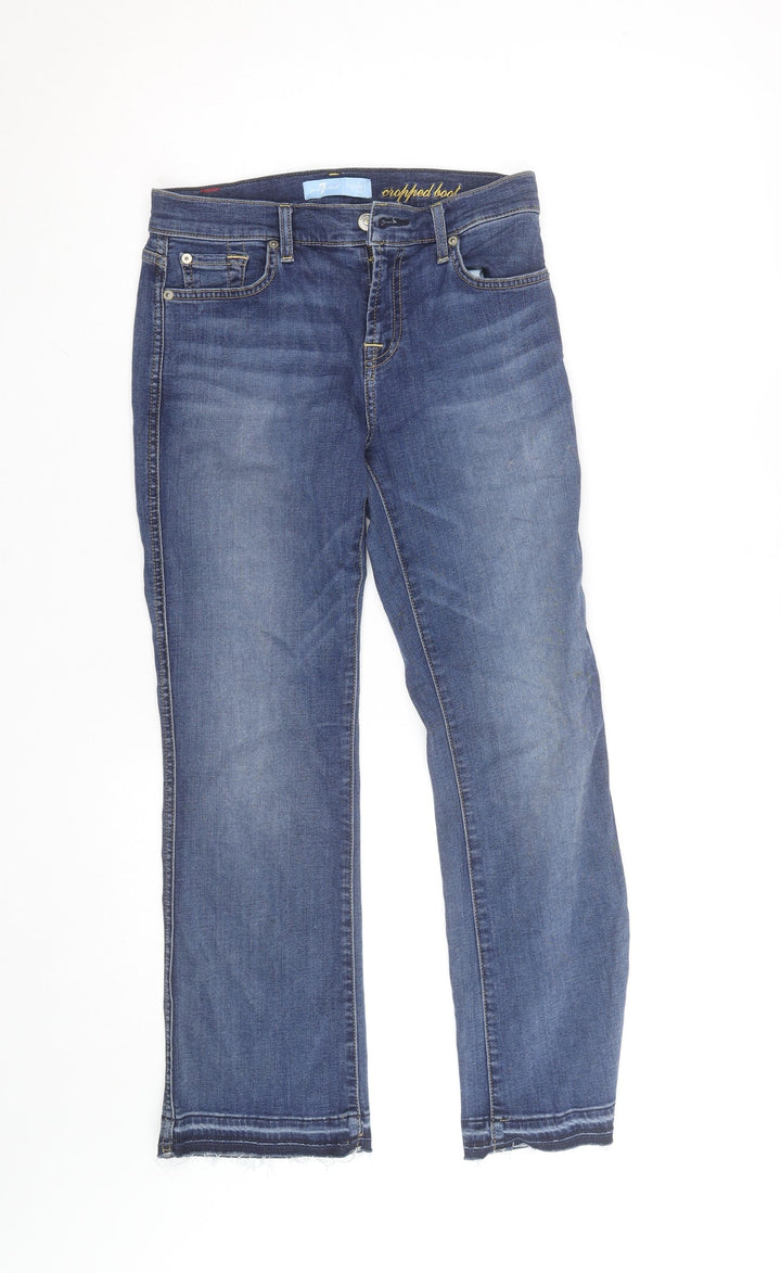 7 For All Mankind Women’s Blue Bootcut Jeans Size M Denim Stretch