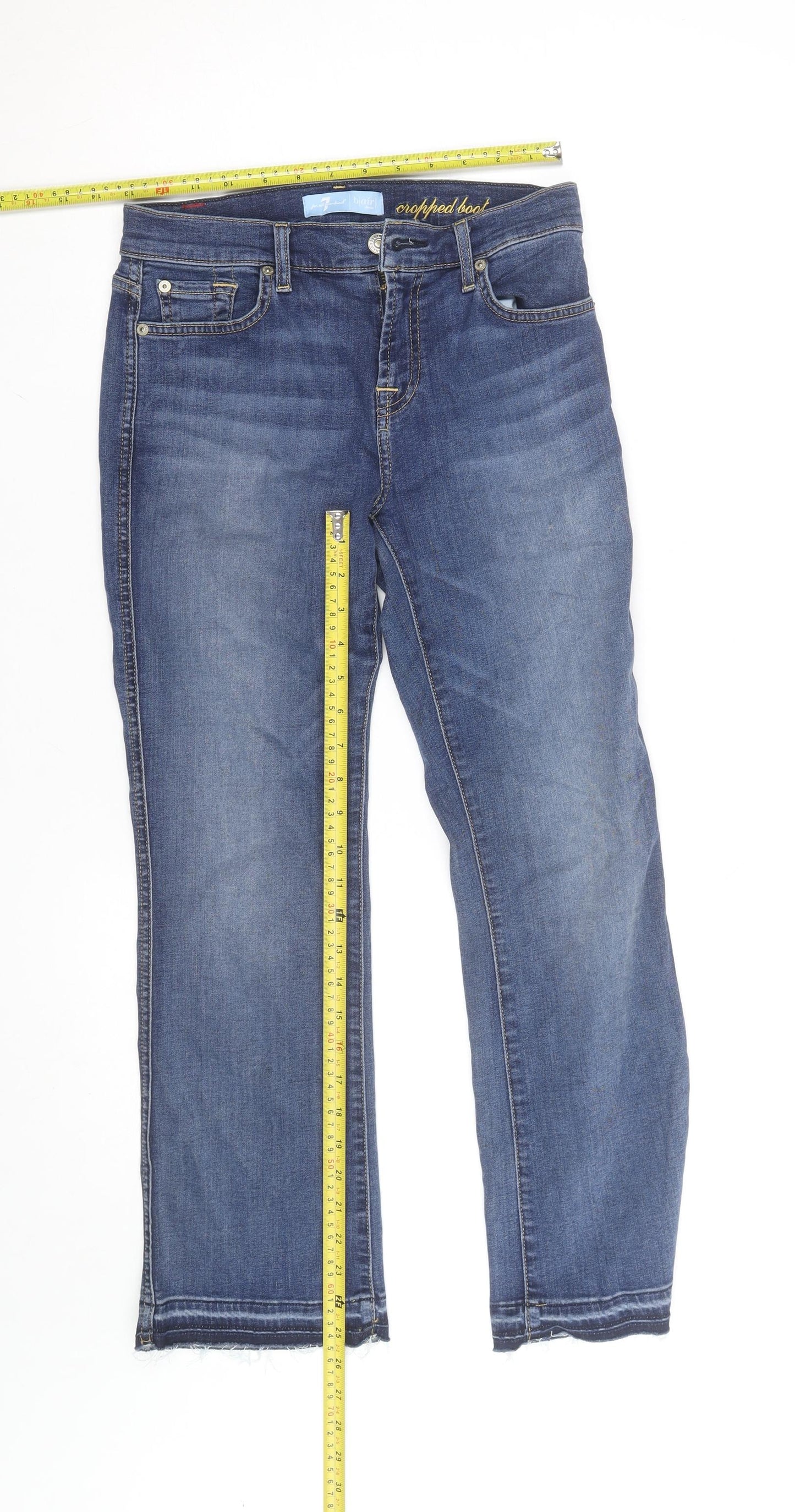 7 For All Mankind Women’s Blue Bootcut Jeans Size M Denim Stretch