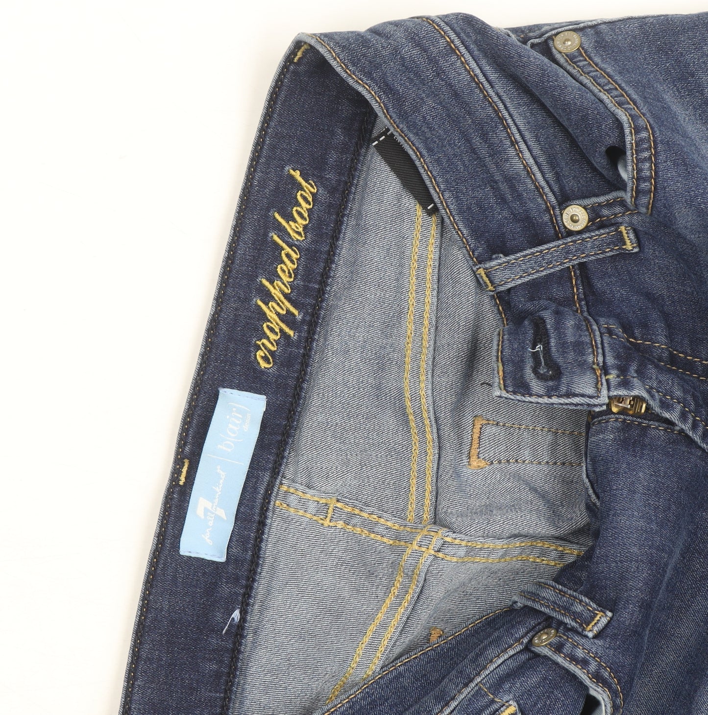 7 For All Mankind Women’s Blue Bootcut Jeans Size M Denim Stretch