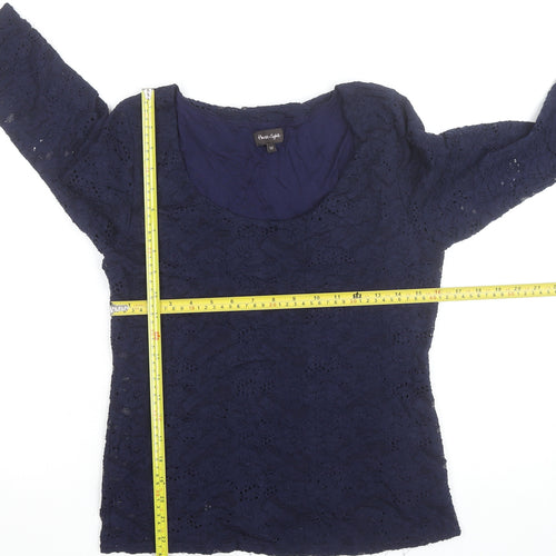 Phase Eight Women's Blue Lace 3/4 Sleeve Blouse Size 12