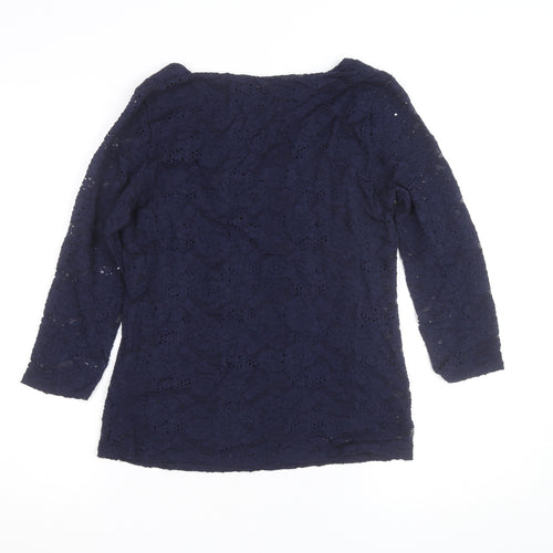 Phase Eight Women's Blue Lace 3/4 Sleeve Blouse Size 12