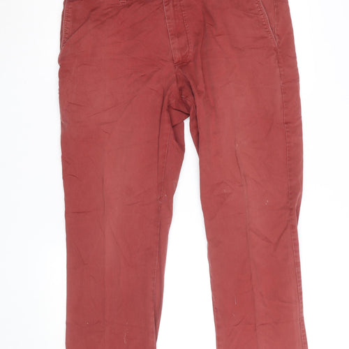 Marks and Spencer Women’s Red Chino Cotton Twill Trousers Size 36 Regular