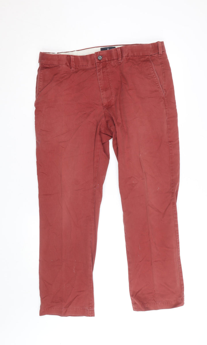 Marks and Spencer Women’s Red Chino Cotton Twill Trousers Size 36 Regular