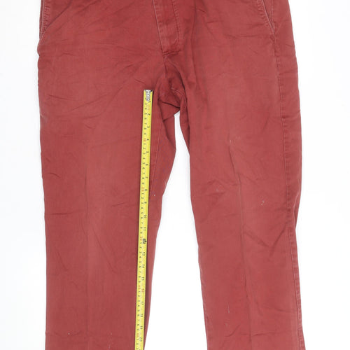 Marks and Spencer Women’s Red Chino Cotton Twill Trousers Size 36 Regular