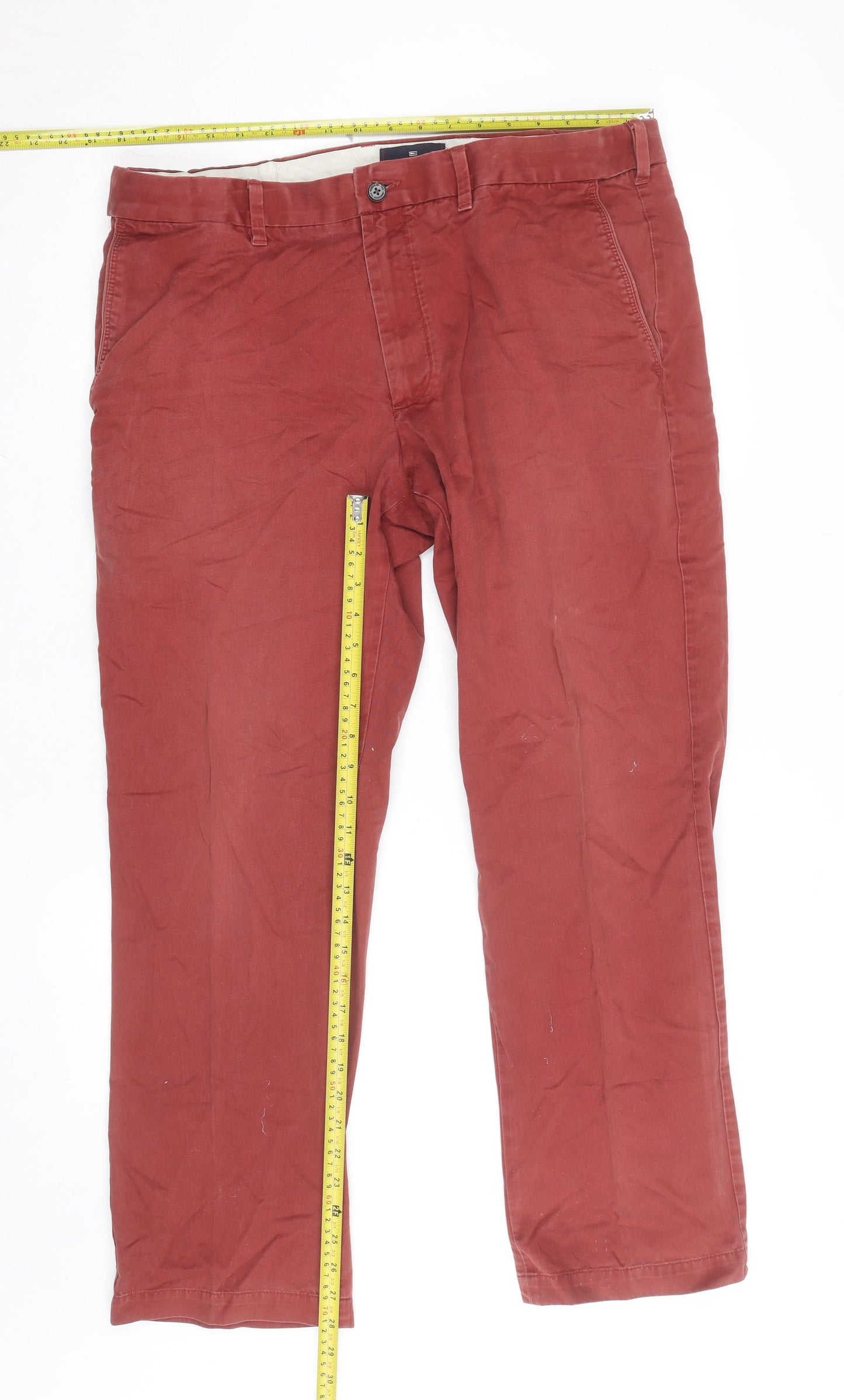 Marks and Spencer Women’s Red Chino Cotton Twill Trousers Size 36 Regular
