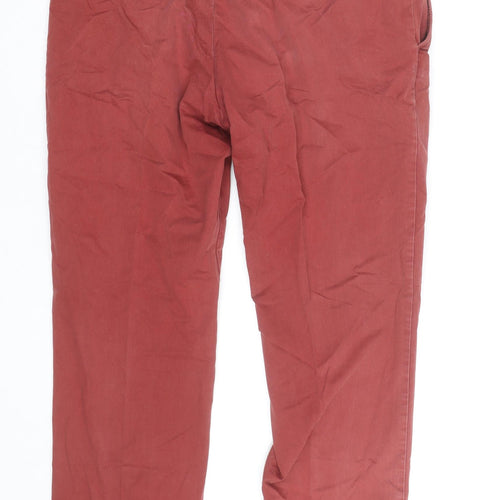 Marks and Spencer Women’s Red Chino Cotton Twill Trousers Size 36 Regular