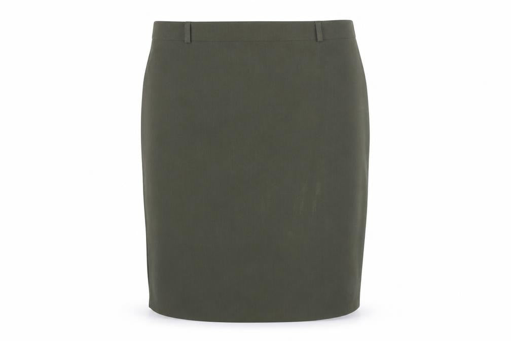 Front view of Marcona Women’s Green Wool Blend Pencil Skirt, size UK 12