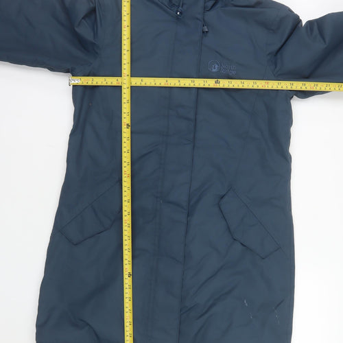 North Ridge Women's Blue Size 8 Long Hooded Parka Coat