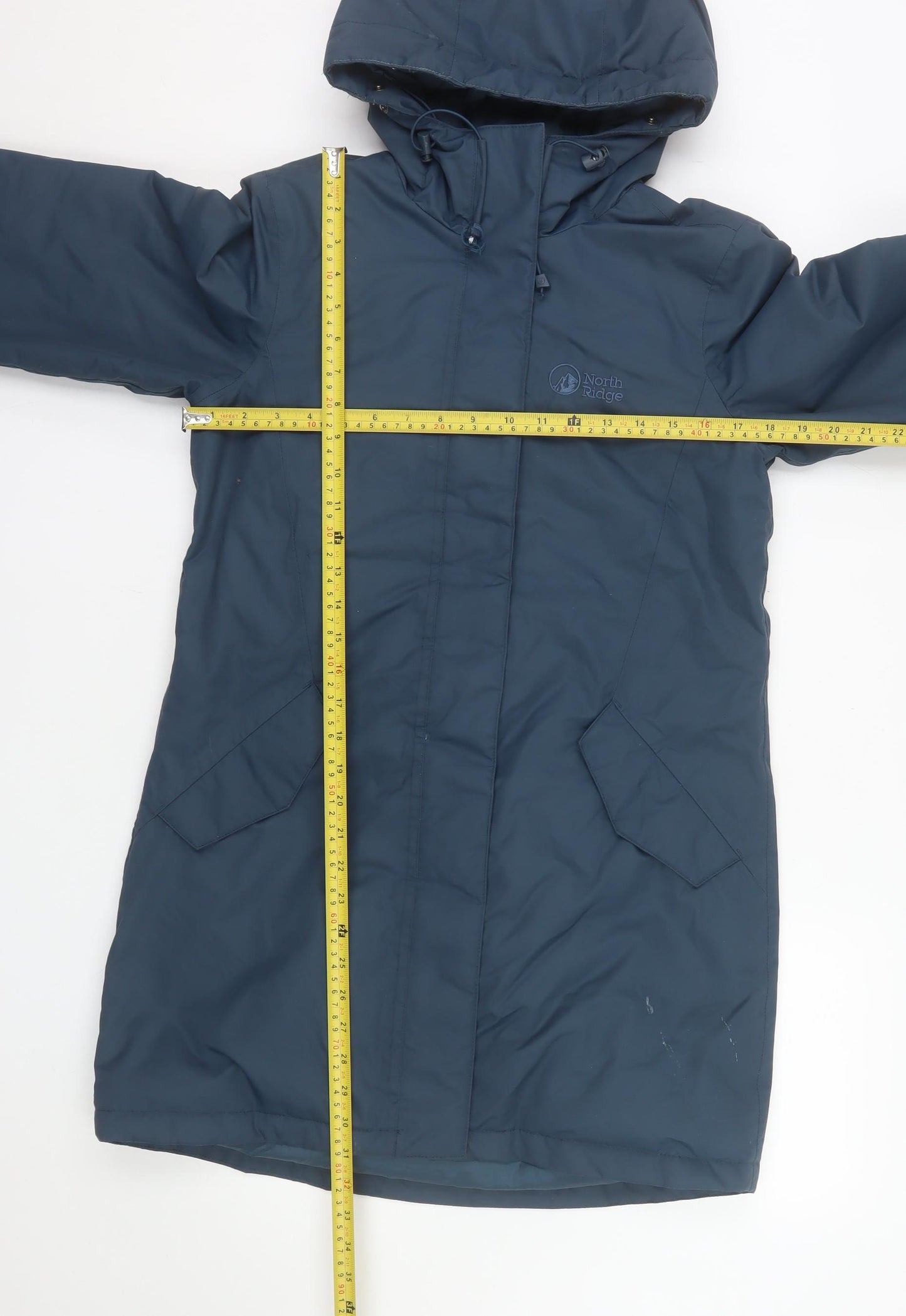 North Ridge Women's Blue Size 8 Long Hooded Parka Coat