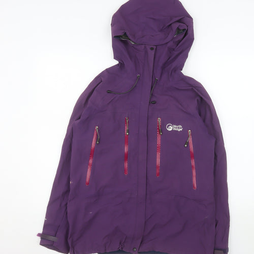 North Ridge Women Purple Waterproof Hooded Outdoor Jacket Size 12