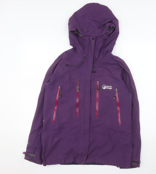North Ridge Women Purple Waterproof Hooded Outdoor Jacket Size 12