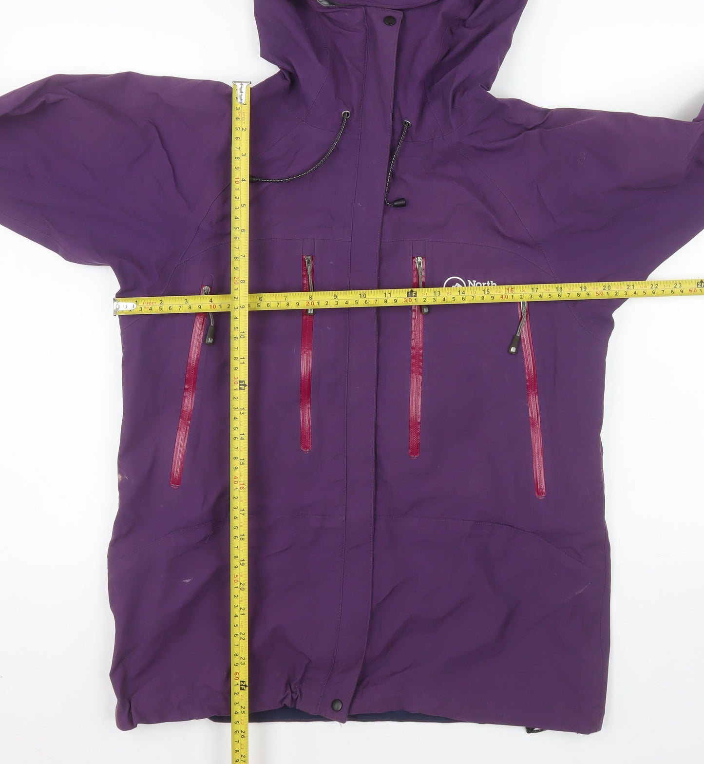 North Ridge Women Purple Waterproof Hooded Outdoor Jacket Size 12