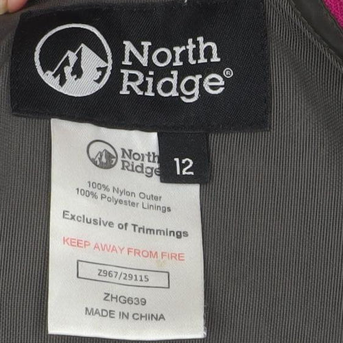 North Ridge Women Purple Waterproof Hooded Outdoor Jacket Size 12