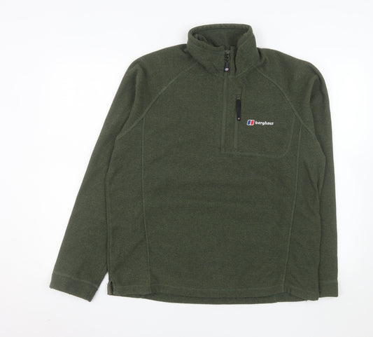 Berghaus Men’s Green Fleece 1/4 Zip Outdoor Jacket Size L Regular Fit