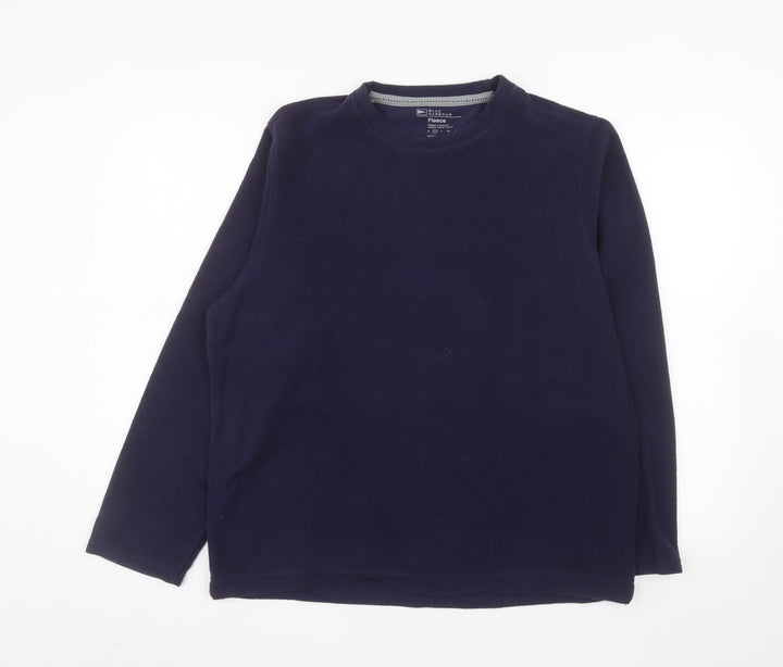 Marks and Spencer Men's Navy Blue Fleece Pullover Sweatshirt M
