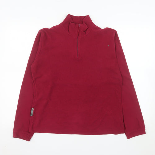 Mountain Essentials Women's Red Fleece 1/2 Zip Pullover Size 12