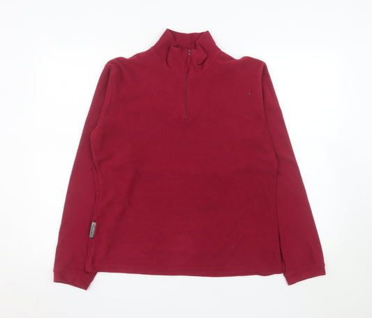 Mountain Essentials Women's Red Fleece 1/2 Zip Pullover Size 12