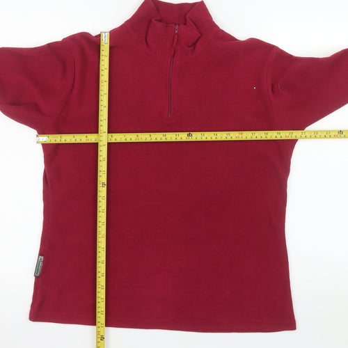 Mountain Essentials Women's Red Fleece 1/2 Zip Pullover Size 12