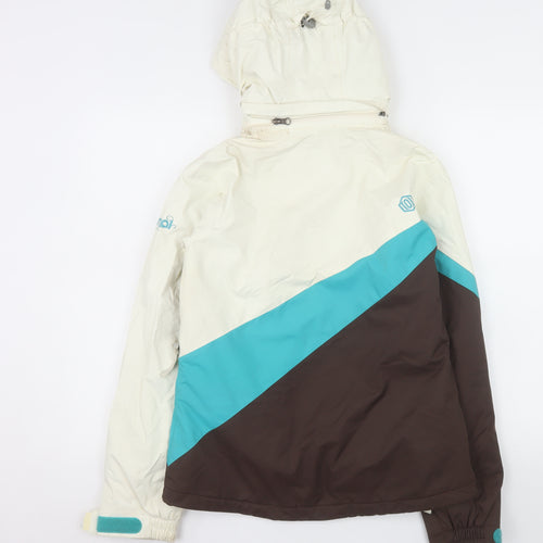 Animal Womens Beige Ski Jacket Size 8 Hooded Waterproof Coat