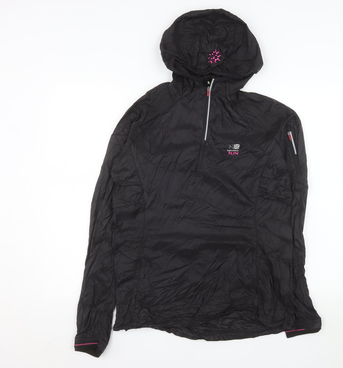 Karrimor Womens Black Size 12 Windbreaker Hooded Sports Jacket