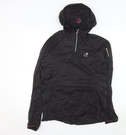 Karrimor Womens Black Size 12 Windbreaker Hooded Sports Jacket