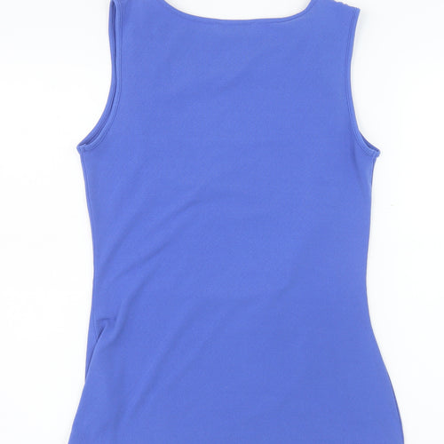 Gallery Women's Blue Cowl Neck Sleeveless Jersey Tank Top Size M
