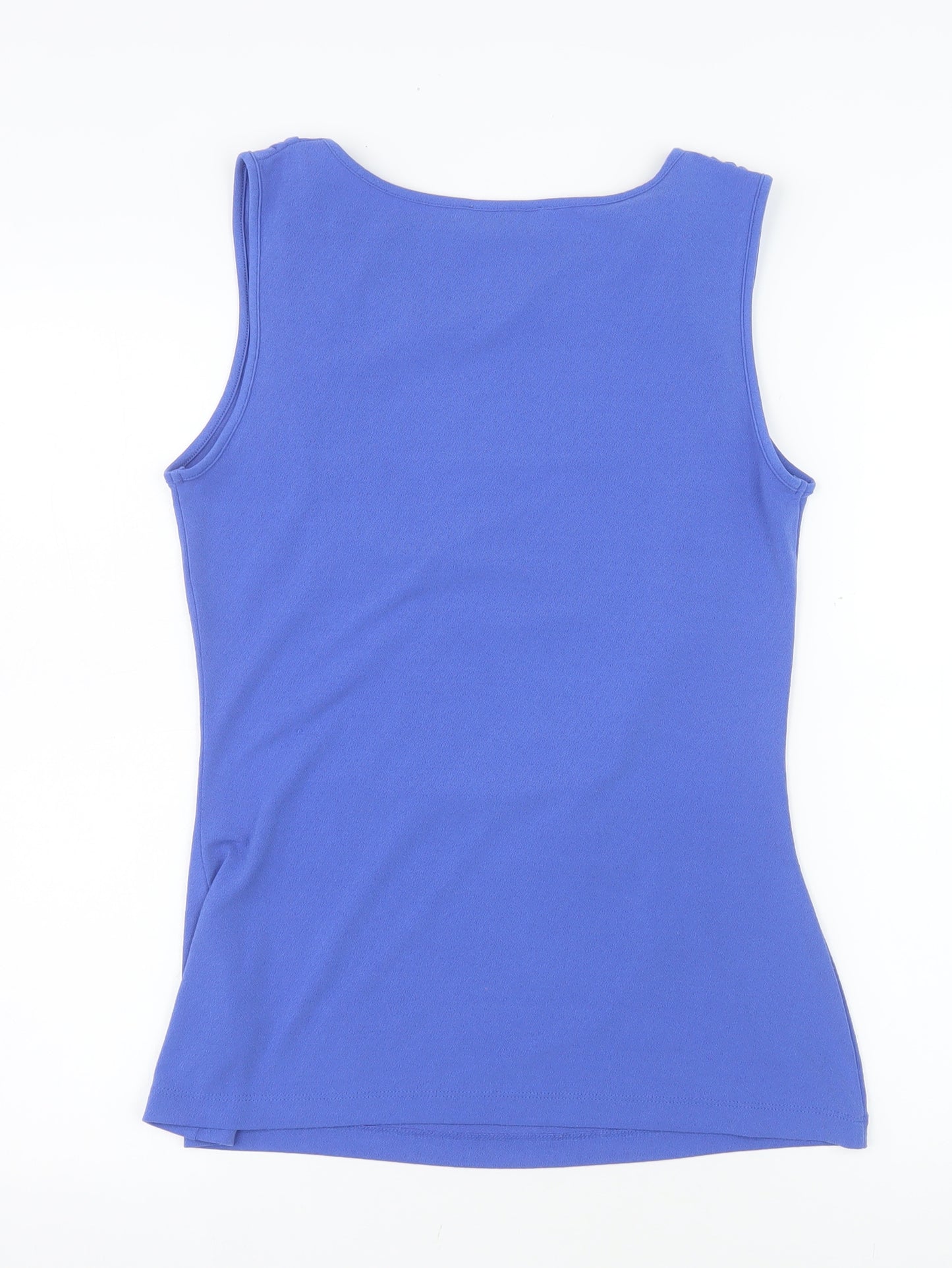 Gallery Women's Blue Cowl Neck Sleeveless Jersey Tank Top Size M