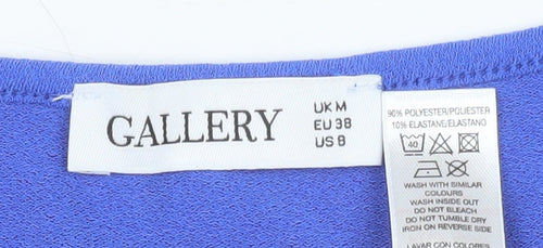 Gallery Women's Blue Cowl Neck Sleeveless Jersey Tank Top Size M